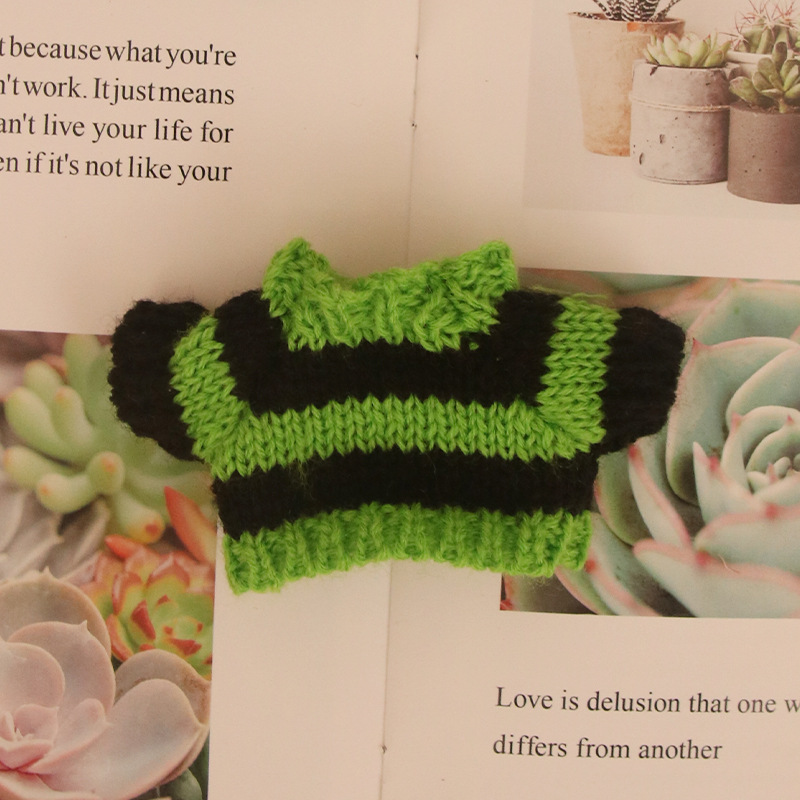 Suéter de perro de cabeza de 14cm 8 puntos bjd accesorios de muñeca pequeña muñeca de juguete 10 cm dientes faltantes ropa de muñeca de algodón