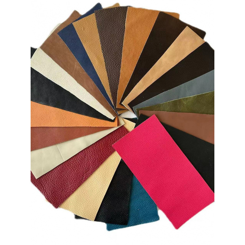 真牛皮皮料浅棕色真皮摔纹沙发座椅床头翻新软包真皮垫子皮革批发