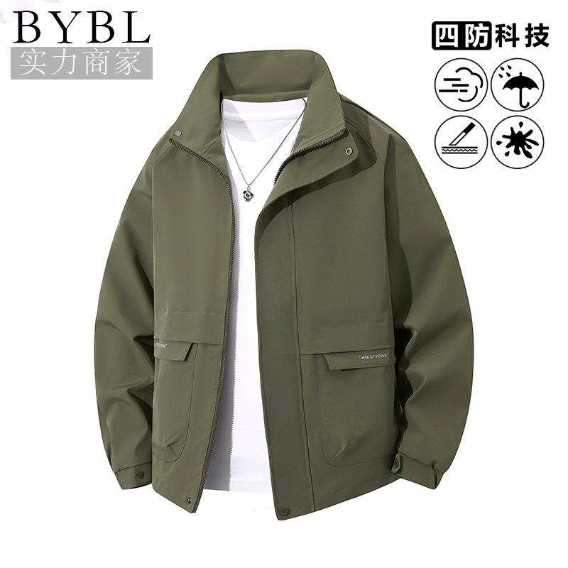厂家直销男士夹克潮牌机车服冲锋衣外套休闲百搭春秋季口袋上衣男|undefined