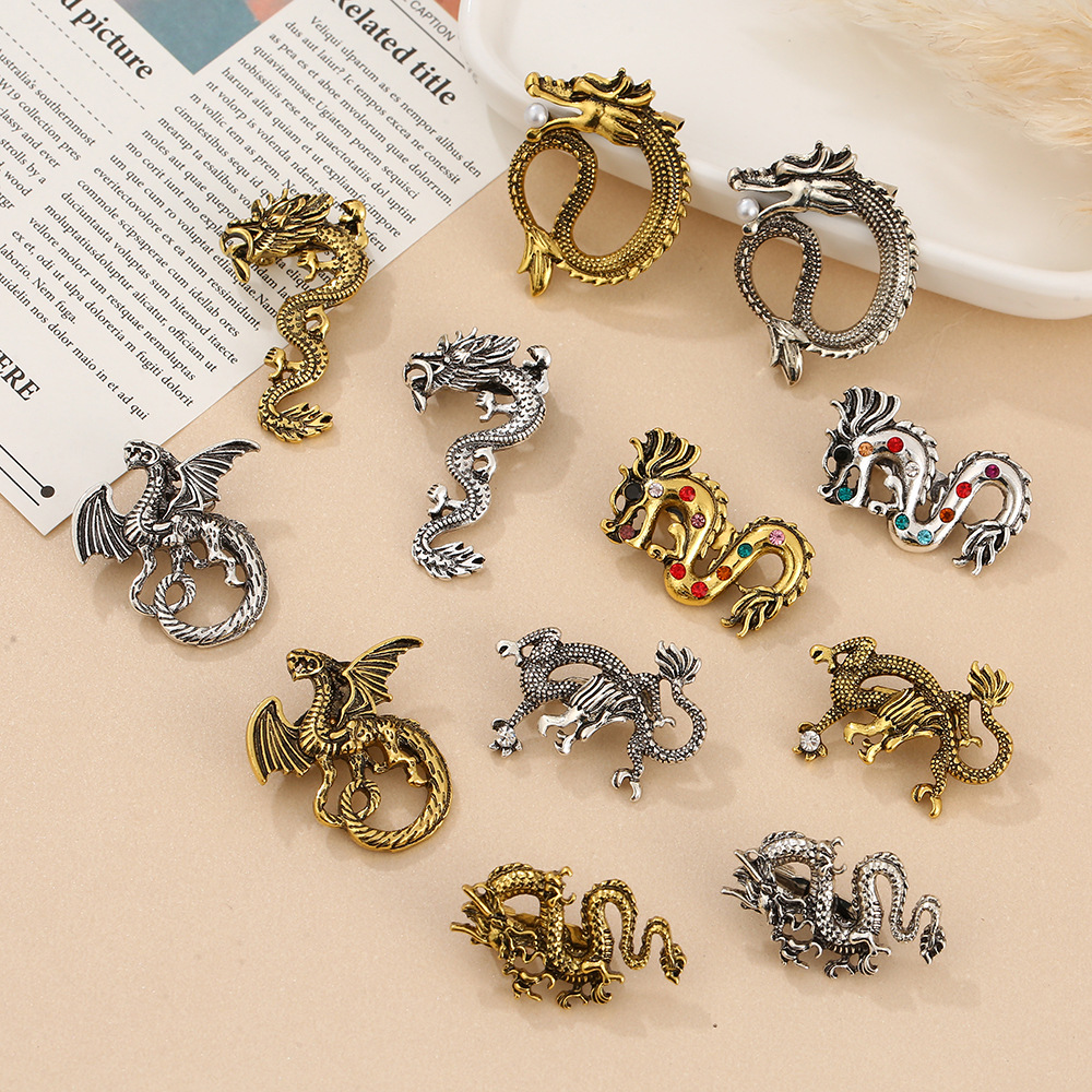 Chinoiserie Animal Alloy Enamel Unisex Brooches display picture 1