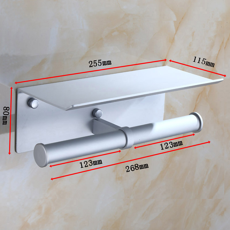 Espacio directo de fábrica de aluminio de doble rollo de teléfono móvil titular de tejido alargado titular de papel higiénico