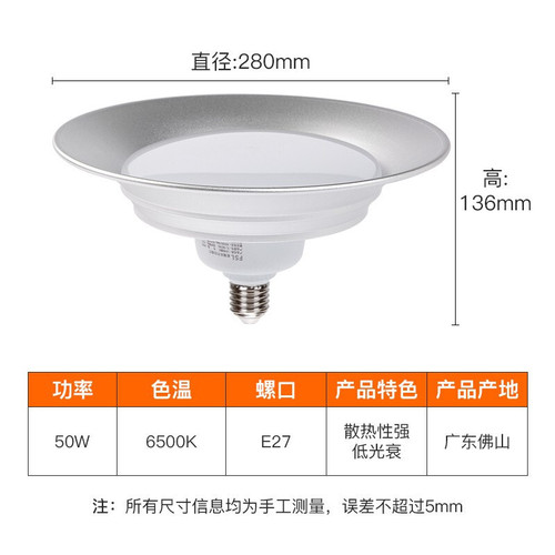 FSL佛山照明LED工矿灯厂房商场灯E27螺口70W球场仓库高棚灯天棚灯