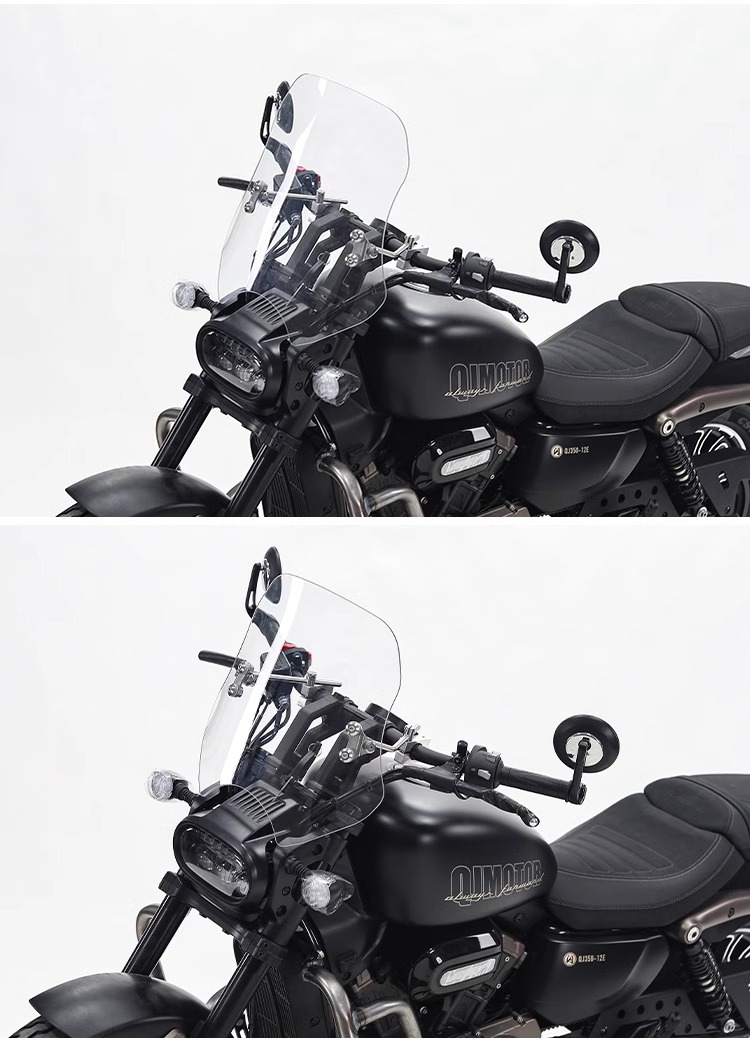 Muscle car Wolf suitable for Qianjiang flash 350 front windshield glass windshield windshield motorcycle modification height adjustable