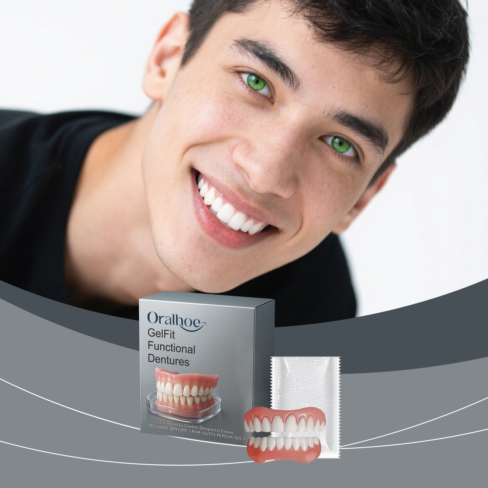 Oralhoe Denture Decoration Set Comfortable Gap-Filling Teeth Enhancement for a Beautiful Smile Vacation Teeth Set