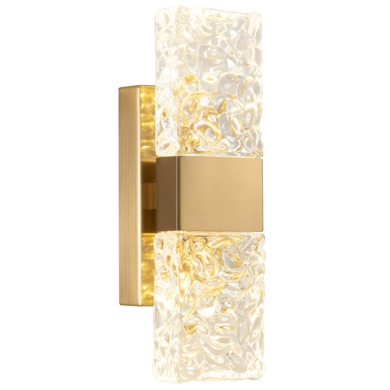 Wall Sconce stainless steel — Modern minimalist crystal wall lamp, 29×9×29 cm, light-luxury style