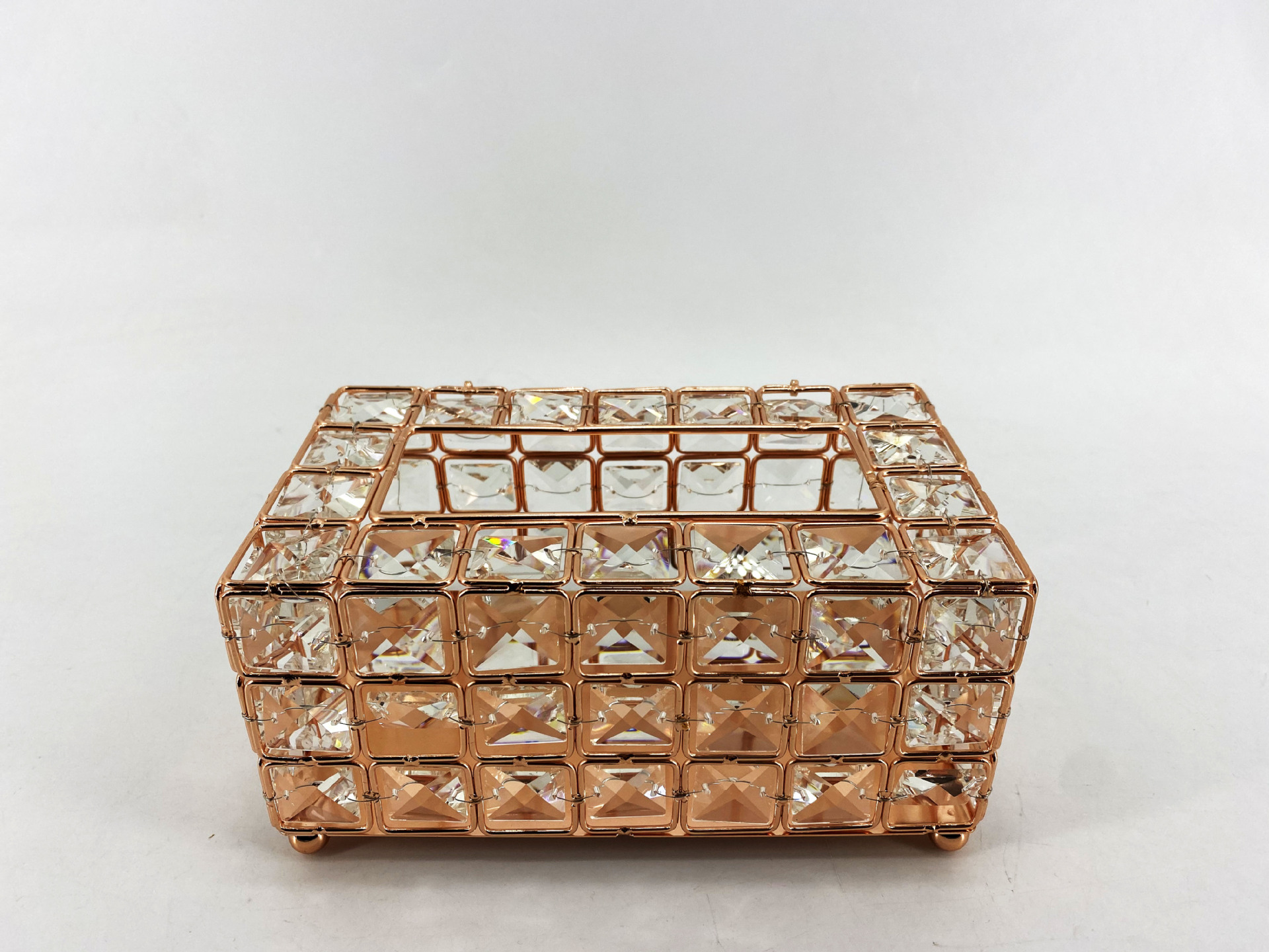 Caja de pañuelos de cristal europea de moda, caja de papel higiénico creativa, caja de servilletas ins, caja de almacenamiento de escritorio para el hogar, 200*120*100