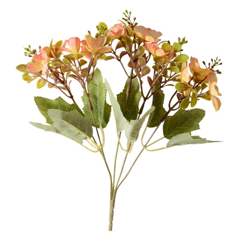 Mango pequeño haz Hortensia salvaje salón de bodas decoración del hotel hogar fotografía Decoración de mesa flor artificial al por mayor falso ramo