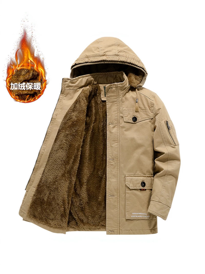 Chaqueta Térmica de Algodón para Hombre de Algodón, Forro Polar, Acolchado Térmico para Invierno