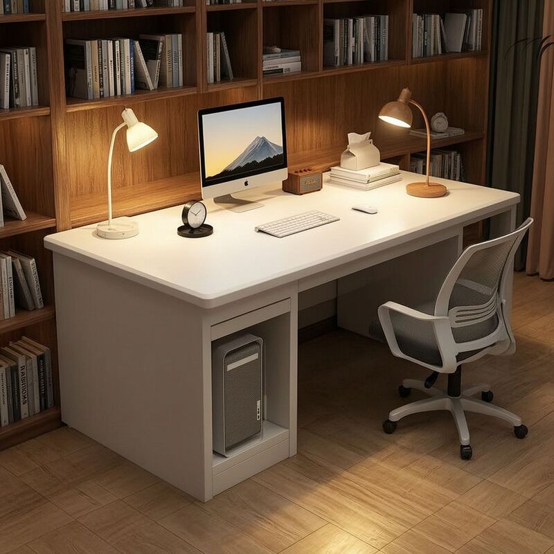 Computer desk, simple modern office desk with drawers, home student writing desk, white light luxury table Computer desk, simple modern office desk with drawers, home student writing desk, white light luxury table