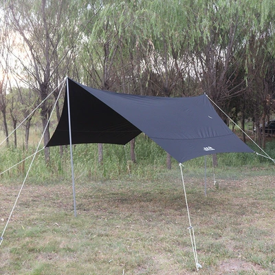 Avtomobil yan çətirləri Camp Tent, Rainproof and Sunshade - 900d-oxford-cloth-black-420420cm4-6-people