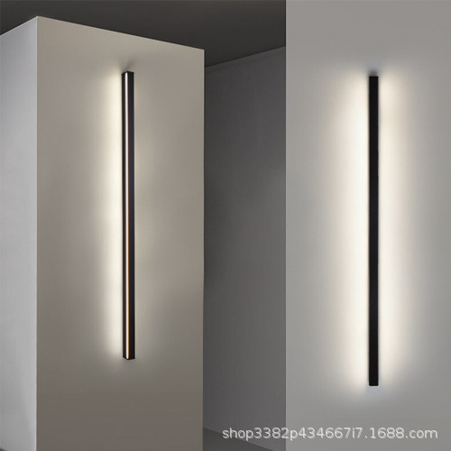 极简壁灯 卧室床头灯创意LED长条线性灯现代简约北欧客厅墙壁灯具