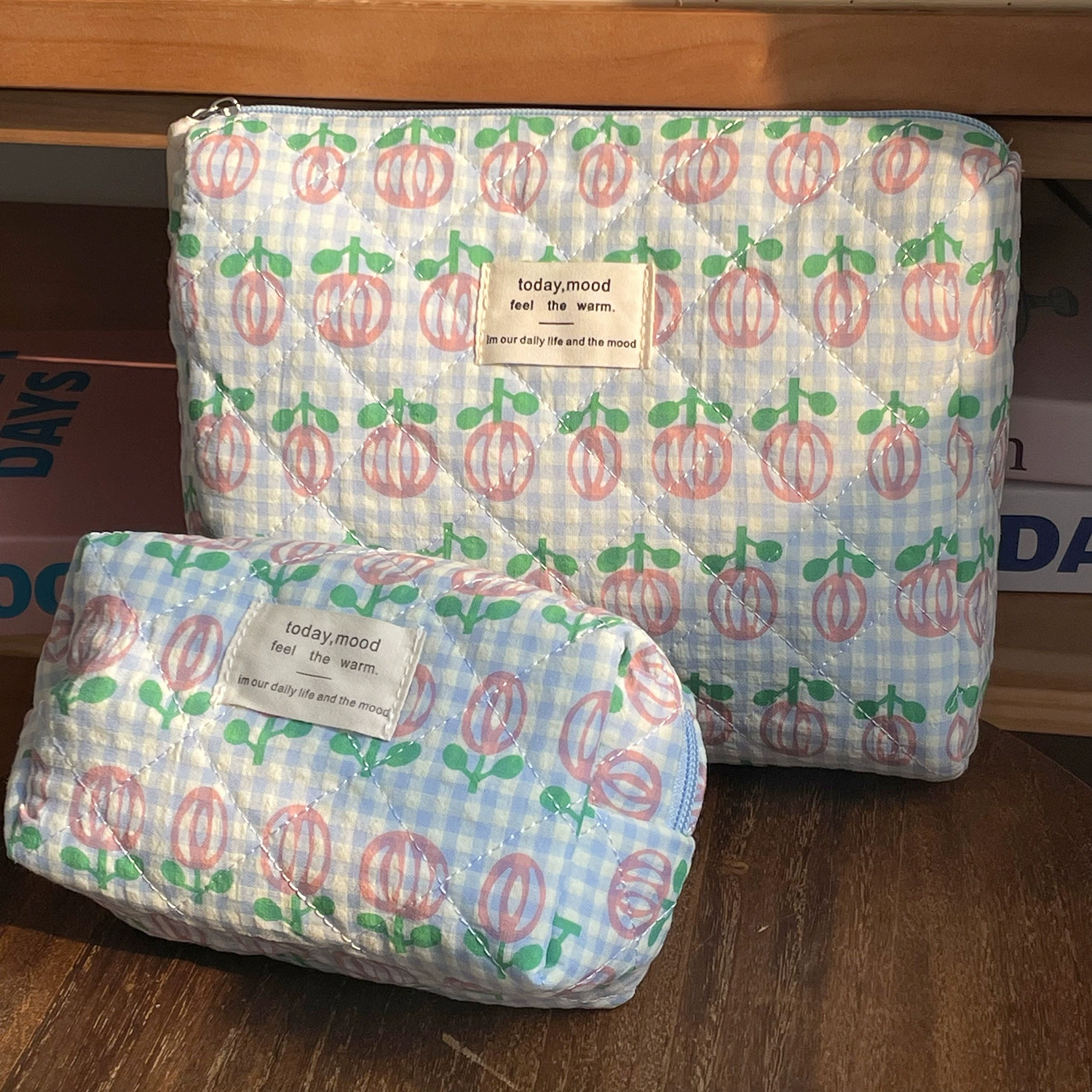 Летическая портативная косметичка, вместительная organizer bag, цветочный рисунок