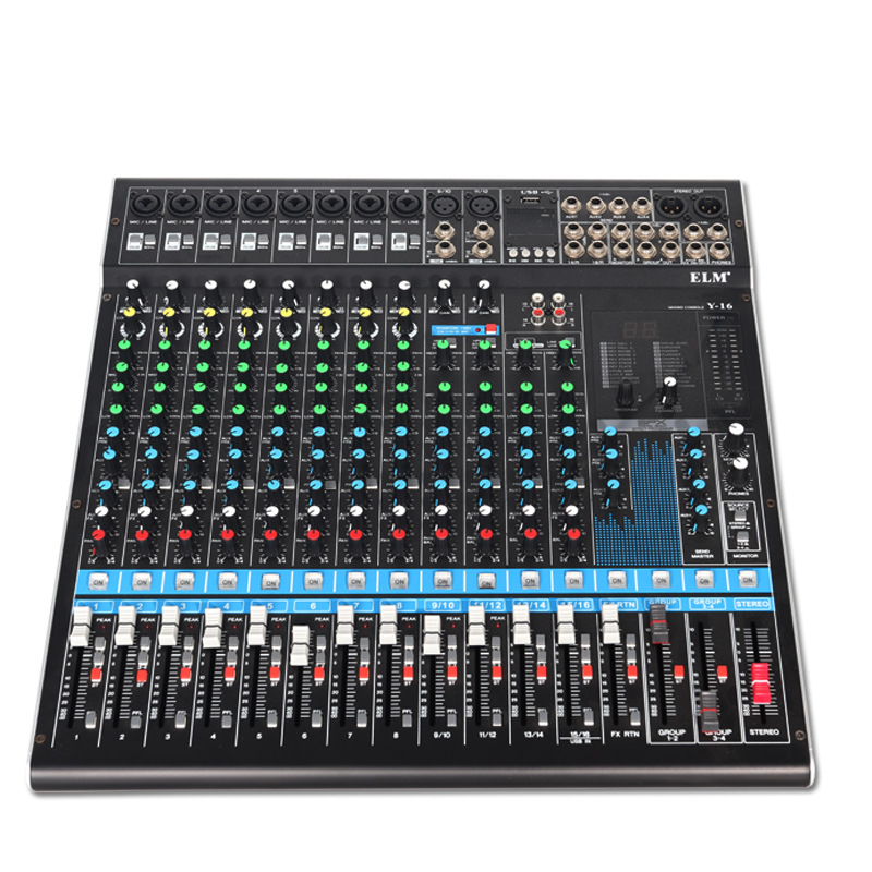 专业12通道16通道调音台 USB 蓝牙 演出模拟混音台