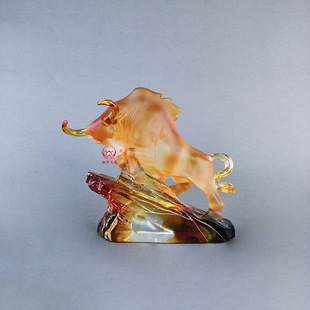 Factory direct sales of ancient glass porch living room home auspicious decoration housewarming new home gifts good goods such as cattle