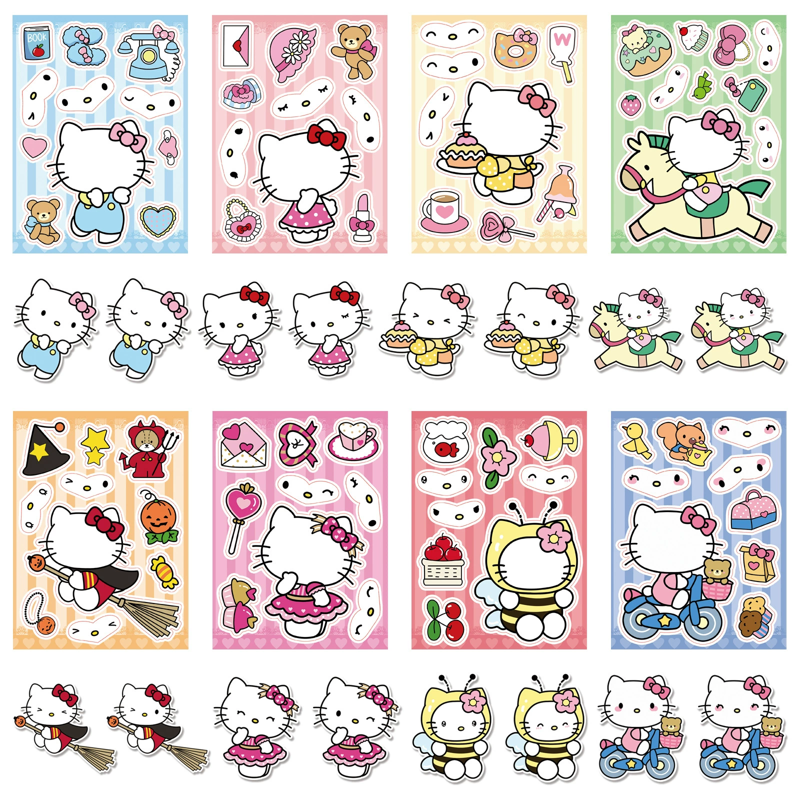 Hello Kitty, санрио, головоломка, интерактивная наклейка, для детей и родителей