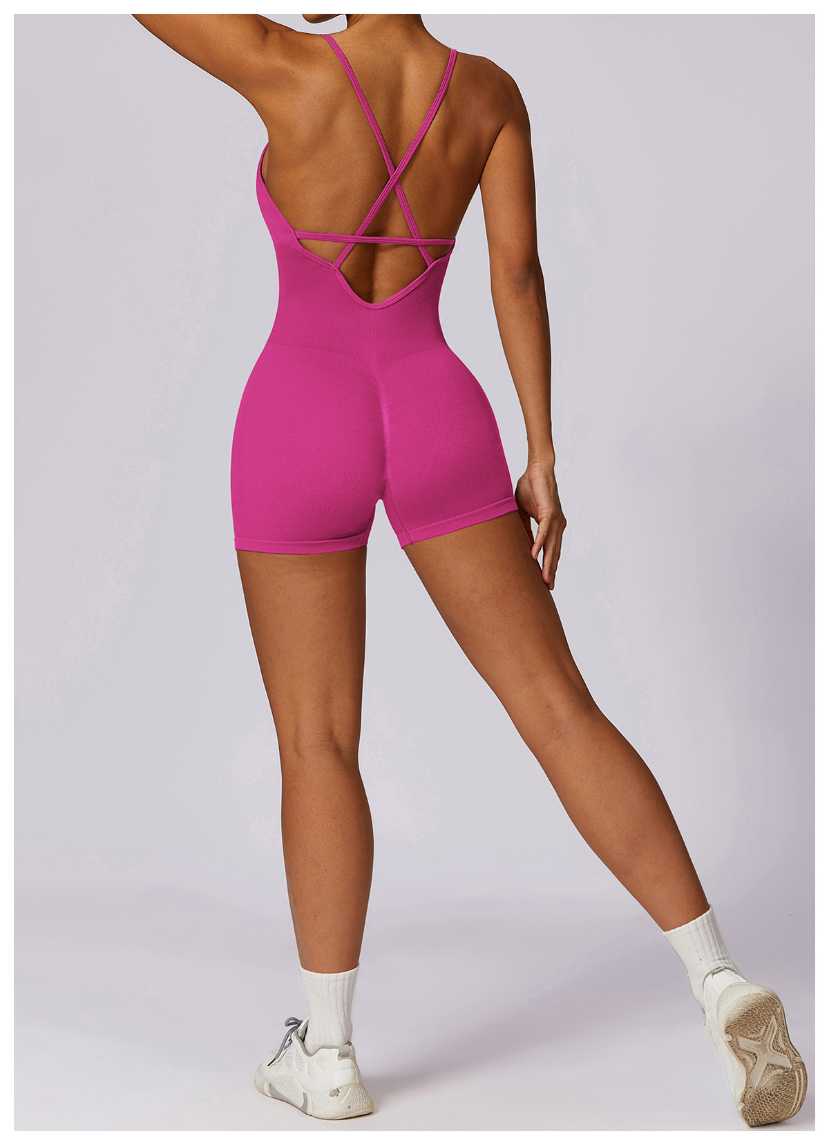 Fitness Seamless Beauty Back Yoga Jumpsuit High Elastic Belly Contracting Close Fitting Sports One Piece Women