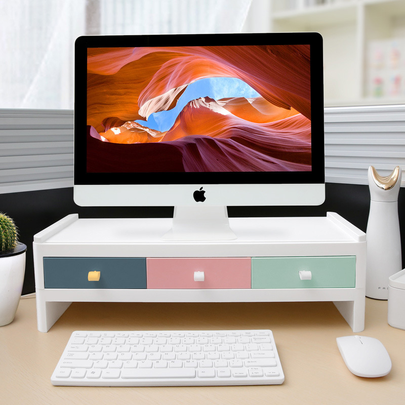 Desktop Computer Heightening Shelf Monitor Bottom Sitting Office Storage Box Screen Pull-out Notebook Storage Box