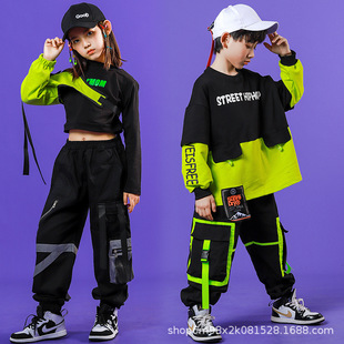 Children's hip-hop performance clothes hip-hop children's suit new Bboy performance clothes hiphop boy hip-hop fashion outfit
