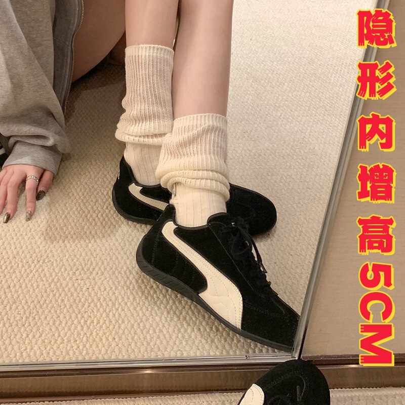 现货~苏茵茵同款韩区博主~复古系带真皮低帮休闲鞋女德训鞋赛车鞋|undefined
