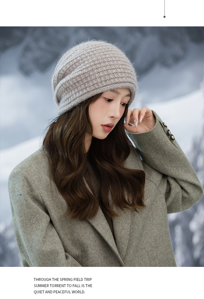 Knitted Plaid Beanie Hat With Fleece Lining For Men Retro Style_voghion.com