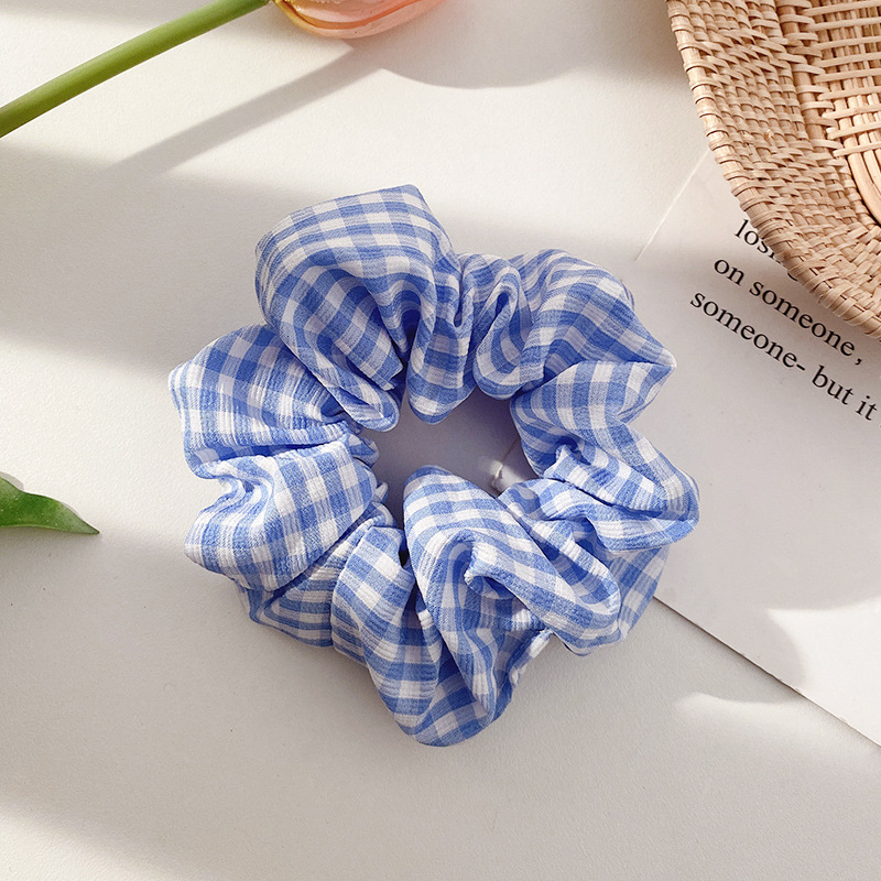 Lazo para el cabello de intestino grueso rayado coreano para mujer, sensación de alto nivel, cuerda para el cabello de cola de caballo, banda de goma para la cabeza para niñas, cuerda para la cabeza de gran tamaño, accesorios para el cabello de flores para la cabeza