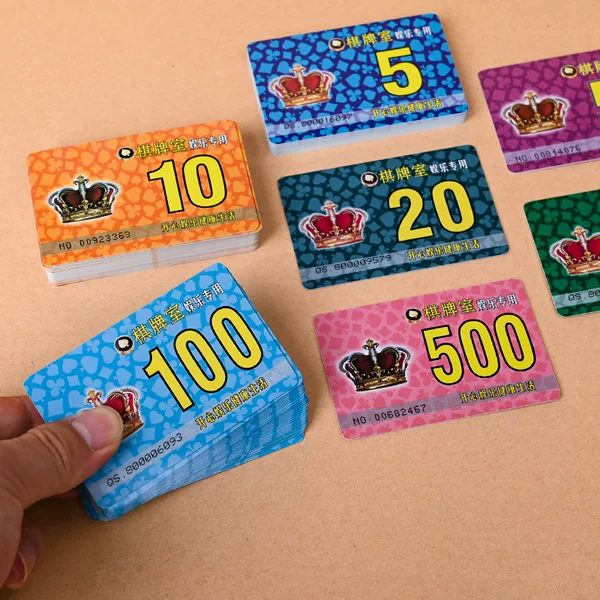 Chess and Cards Room Special Chips Cards Waterproof Wear-resistant Thickened Cards Scorecards Paid Code Cards Mahjong Poker Tokens