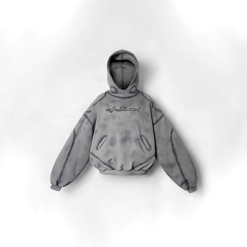 European and American Cross-Border Personalized Y2K Ripped Cut Out Patchwork Retro Long-Sleeved Hoodie Jacket Hip-Hop High Street Sweatshirt European and American Cross-Border Personalized Y2K Ripped Cut Out Patchwork Retro Long-Sleeved Hoodie Jacket Hip-Hop High Street Sweatshirt