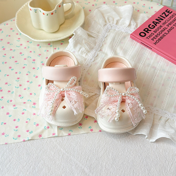 Children's Crocs-style slippers with bow