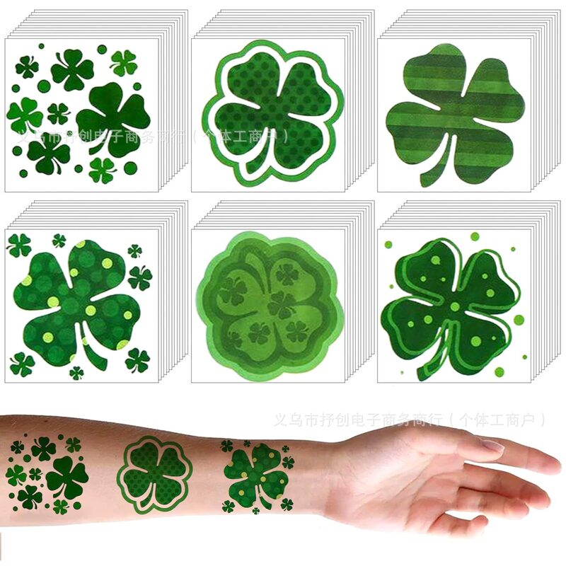 St. Patrick's Day Clover Tattoo Sticker 72pcs Irish Clover Carnival Party Small Sticker suit St. Patrick's Day Clover Tattoo Sticker 72pcs Irish Clover Carnival Party Small Sticker suit