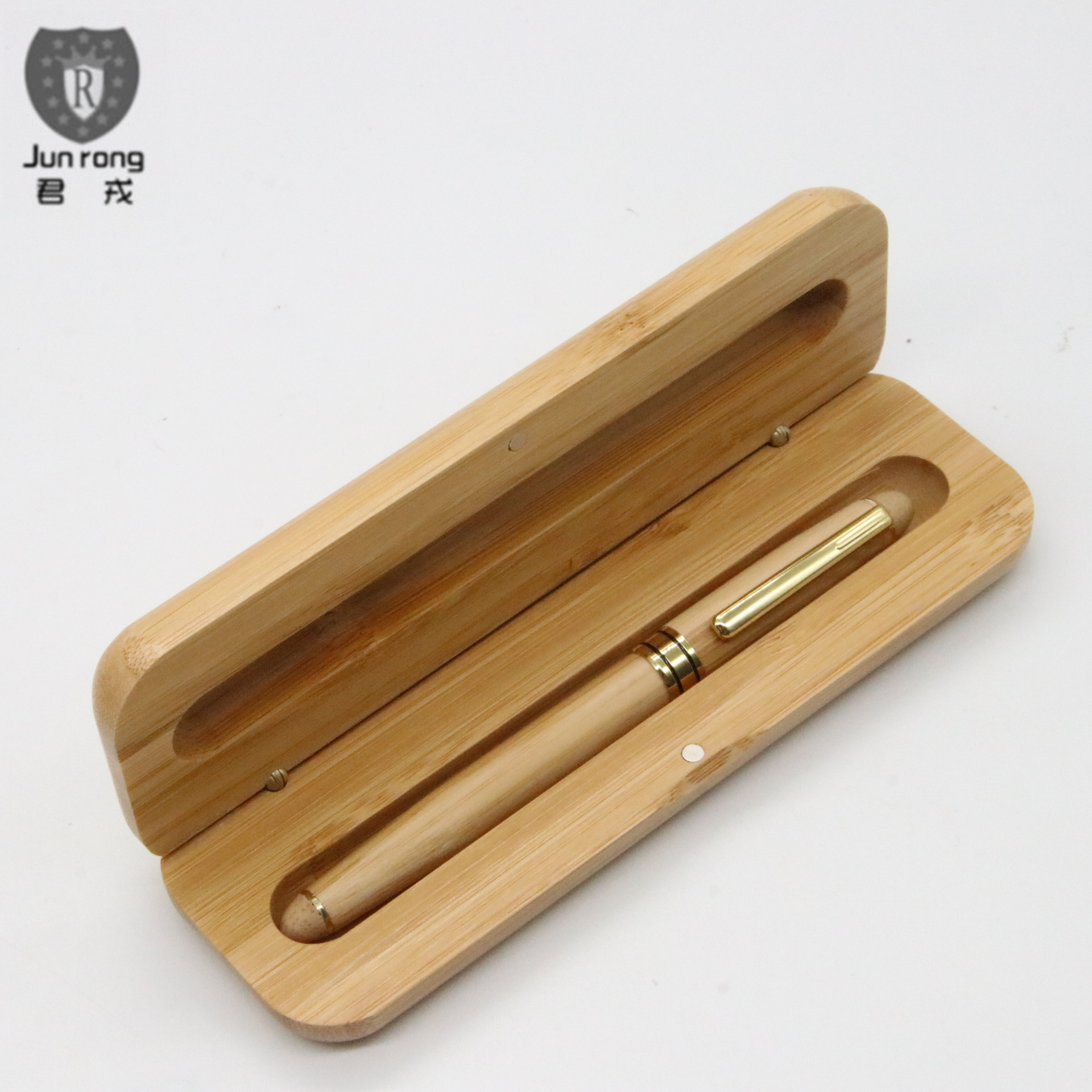 Traje de pluma de bambú logotipo láser de caja de bambú en stock transfronterizo exclusivo