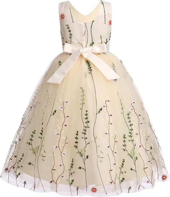 Robe de cérémonie en tulle brodé pour fille et occasions_voghion.com