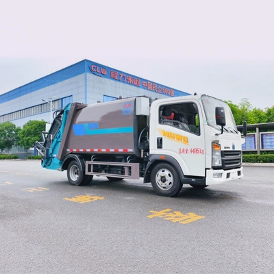 Howo pure electric rear-mounted compressed garbage truck with independent sewage collection for municipal solid waste compaction and removal (Elektrik zibil maşınları)