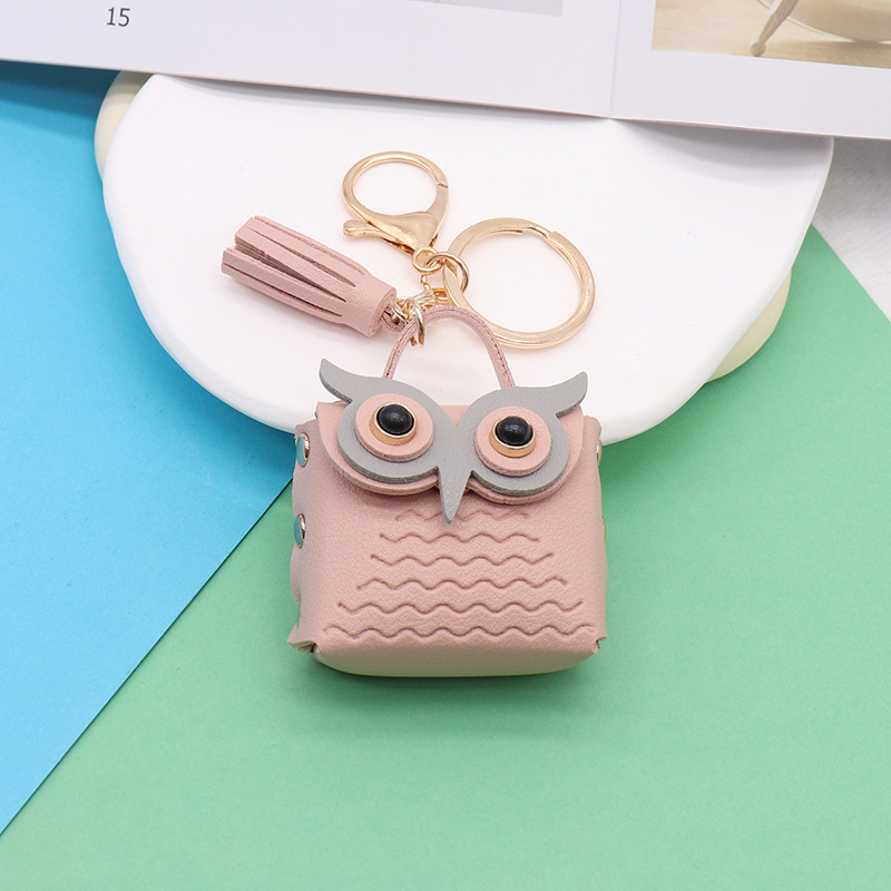 Simple Style Streetwear Owl Pu Leather Unisex Bag Pendant Keychain display picture 5