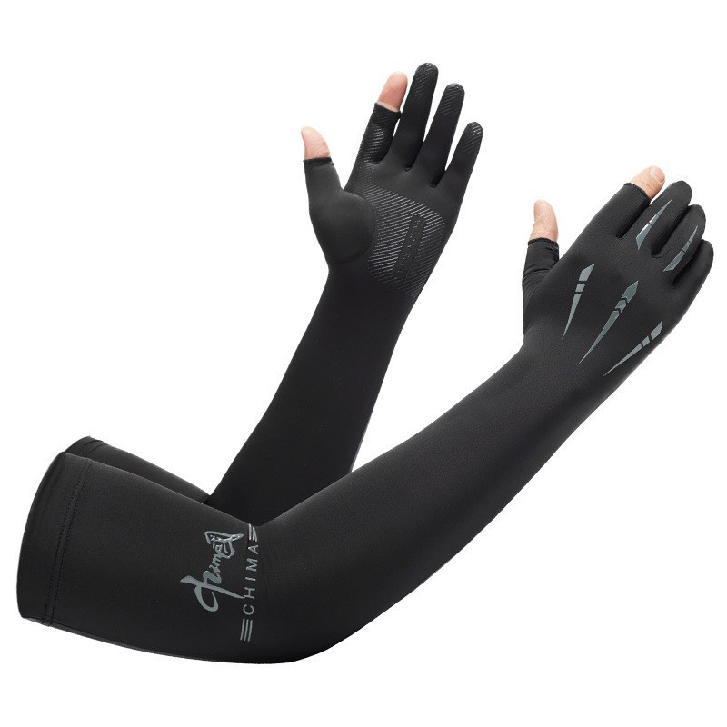 Guantes de protección solar de seda de hielo de verano para hombres de dos dedos de hielo oversleeve uv brazo de protección del brazo oversleeve guantes delgados al aire libre