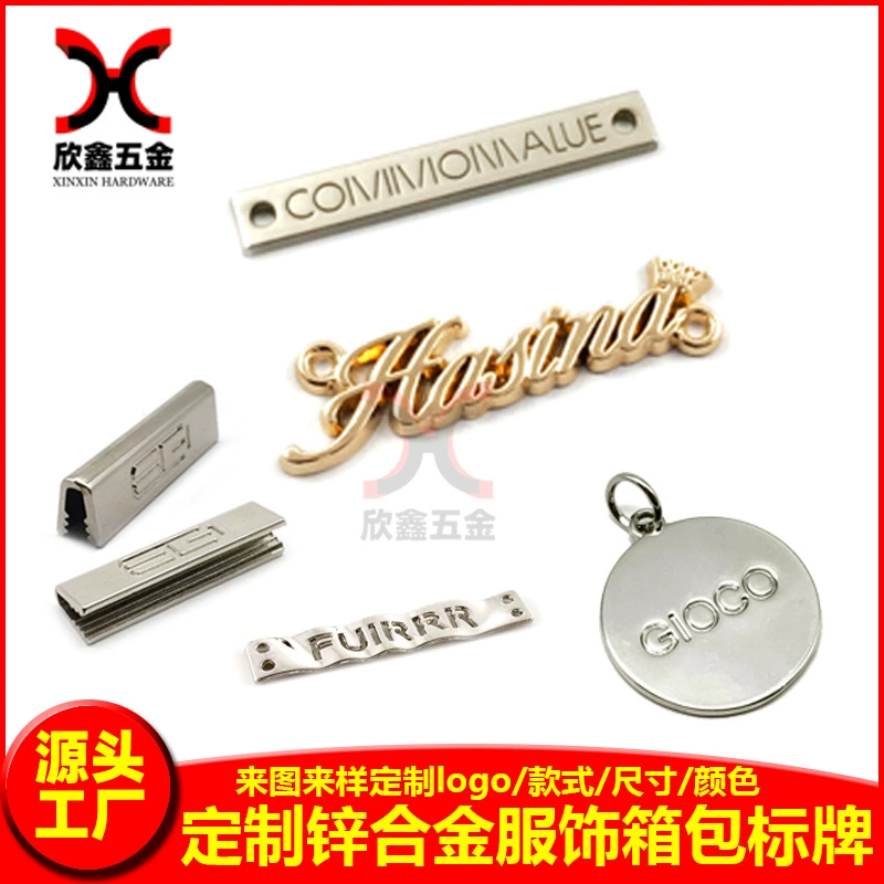 Металлический знак из цинкового сплава, эпоксидная табличка для багажа, изготовленная на заказ, стерео лазерная подвеска для одежды, английская буква, логотип, круглый