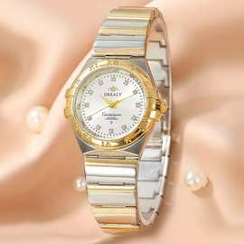 外贸热卖休闲女士手表简约时尚石英表水钻合金带时装女式手表批发