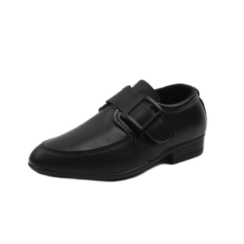  New Children's Shoes Black Leather Shoes Children's British Style Black and White Performance Shoes Boys' Pointed Toe Dress Shoes