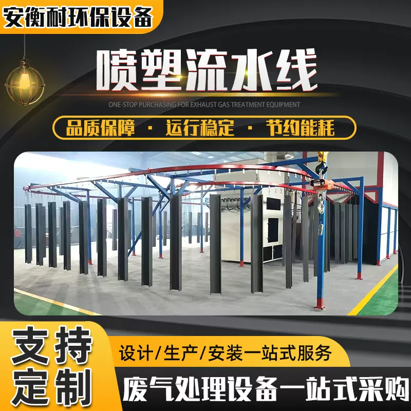 全自动喷涂流水线静电粉末喷涂喷系统环保型工业涂装设备塑流水线