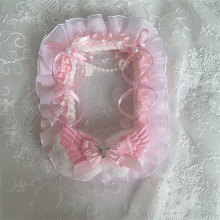Finished Original DIY Lace Plush Card Holder with Decorative Bar Holder 3inch Small Card Ins Trendy Lace