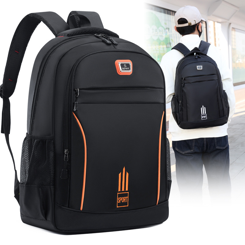 Backpack with large capacity and high-end feel, men's high-end feel, large capacity USB charging computer bag, student schoolbag undefined
