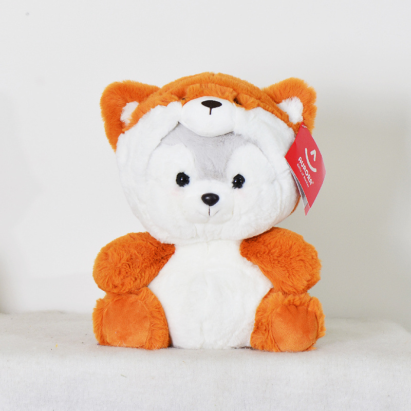 Ulura Lindo Husky muñeca transformación animal de peluche juguete cama presionando Muñeca regalo cumpleaños al por mayor