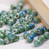 Ceramics, turquoise round beads handmade