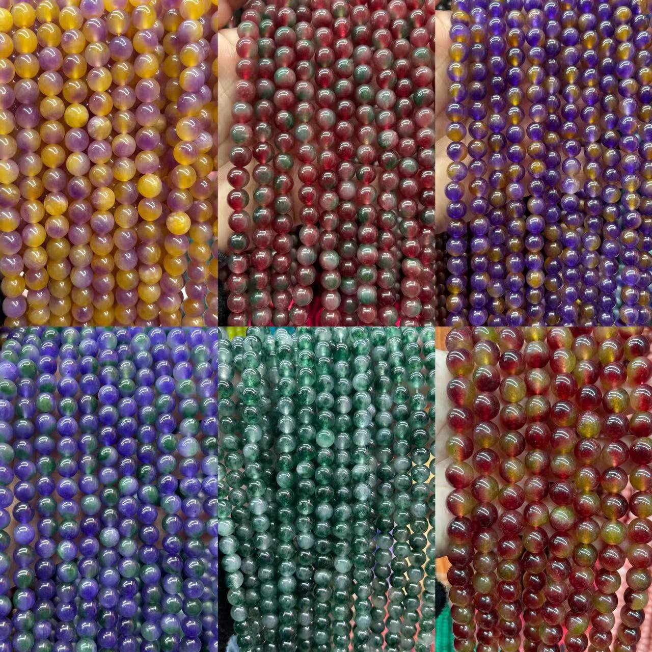 水草玉髓散珠 優化海洋水草圓珠diy飾品配件串珠海草玉髓配珠批發