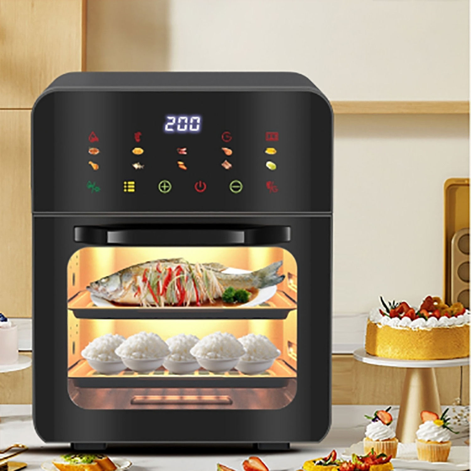Air Fryer Household New Visual Multi-Functional Intelligent Baking All-In-One 2025 New Oven One Piece Factory