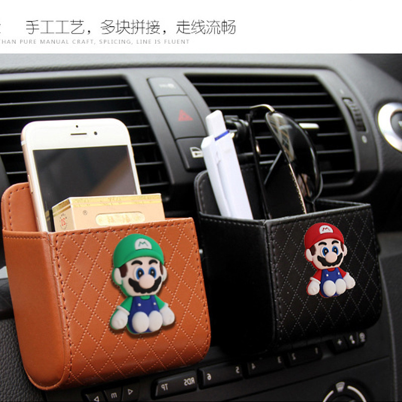 Bolsa de almacenamiento de salida de aire del automóvil bolsas de colgar de teléfonos móviles creativas Mary caja de almacenamiento de artículos para colgar almacenamiento