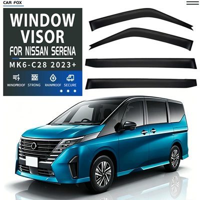 for Nissan Serena, Rain shield - standard-packing-without-logo-serena-serena-mk6-c28-2023-plexiglas-no-bright-strips-wb-rain-shield