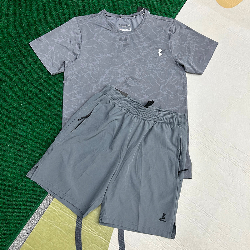 Hombres nuevos al por mayor deportes de secado rápido transpirables camisetas de manga corta entrenamiento de hielo suelta chaqueta casual fitness correr