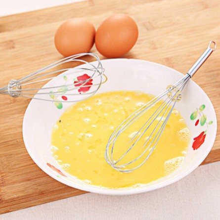 Batidor de huevo de mango redondo de acero inoxidable batidora de huevo manual de mano batidora de huevo doméstica