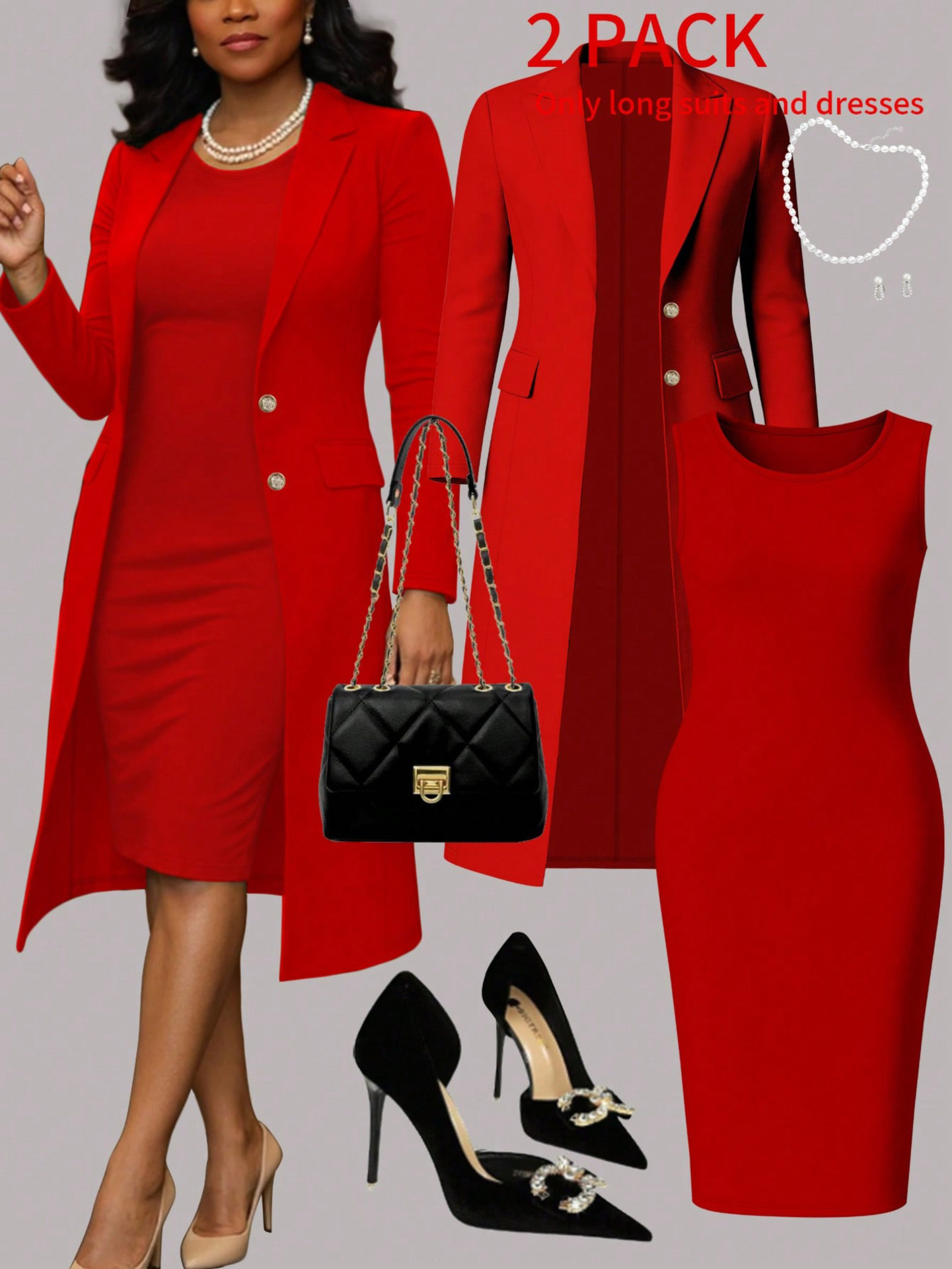 Completo blazer e vestito donna, tailleur elegante due pezzi_voghion.com
