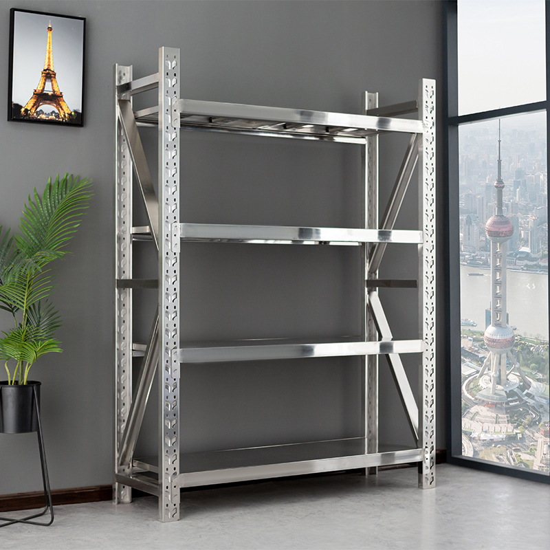 不锈钢货架超市重型储物架多层仓库仓储厨房冷库车库收纳防潮防锈